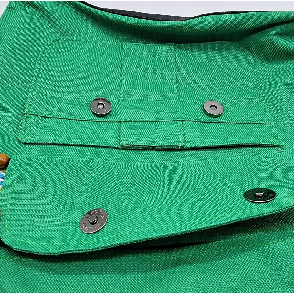 Green Canvas Backpack Roll Top Crossbody Tote Laptop Bag Custom Made